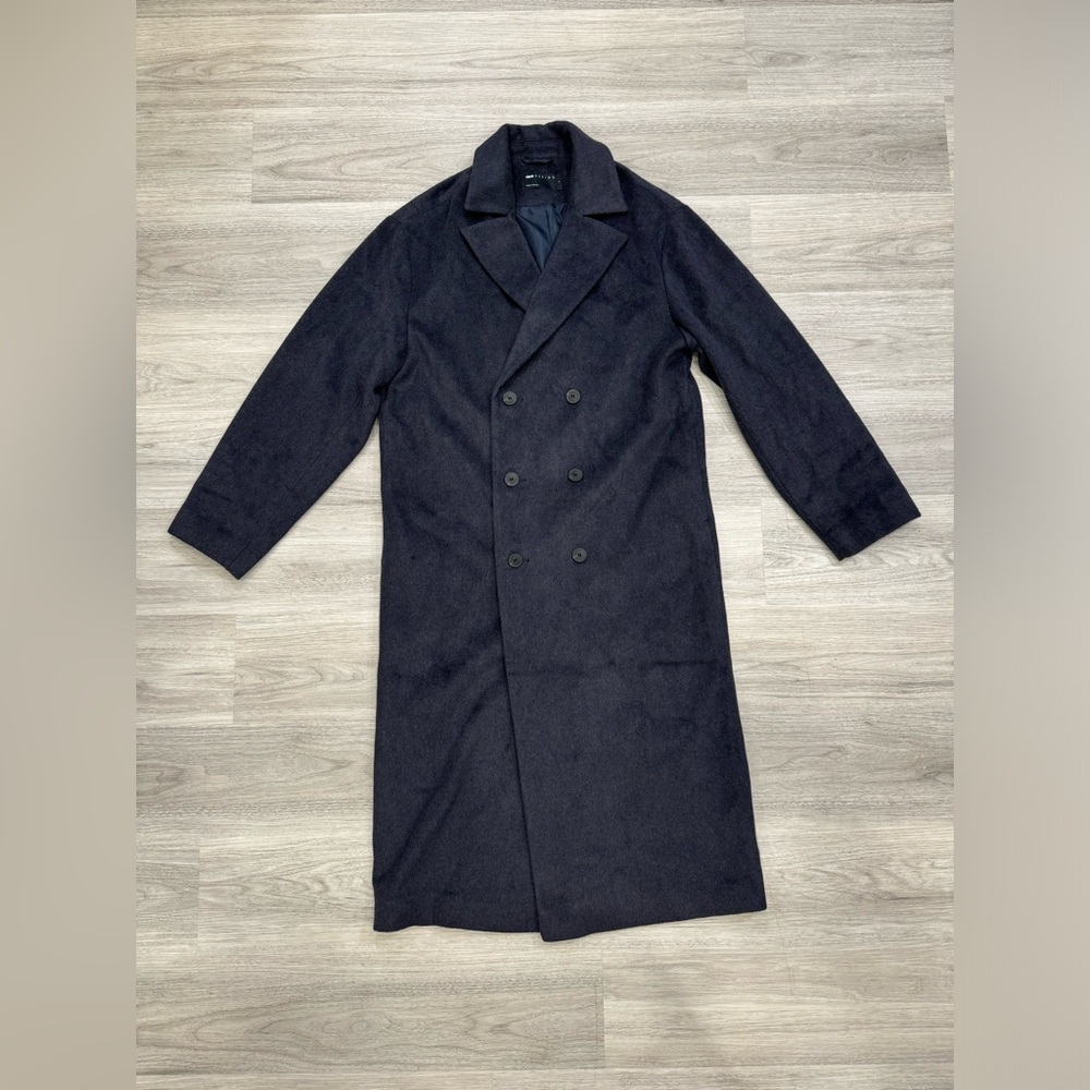 NWOT ASOS DESIGN Men’s Navy Blue Oversized Wool Mix Overcoat